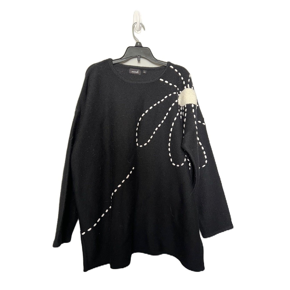 Animale‎ Black flower sweater size L womens